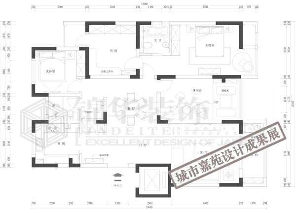 城市嘉苑设计成果展户型解析-装修设计方案-南通锦华装饰